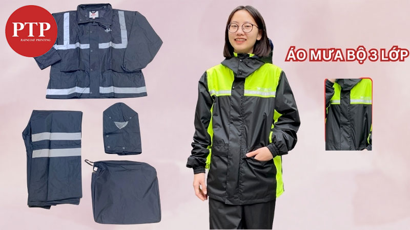 Áo mưa bộ 4 Áo mưa bộ 3 lớp