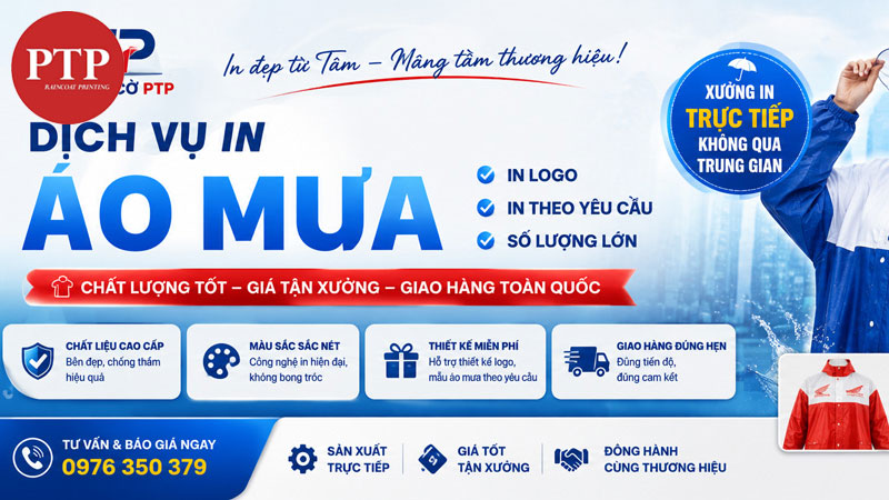 Áo mưa măng tô (manto) 10 Đặt in áo mưa măng tô tại PTP